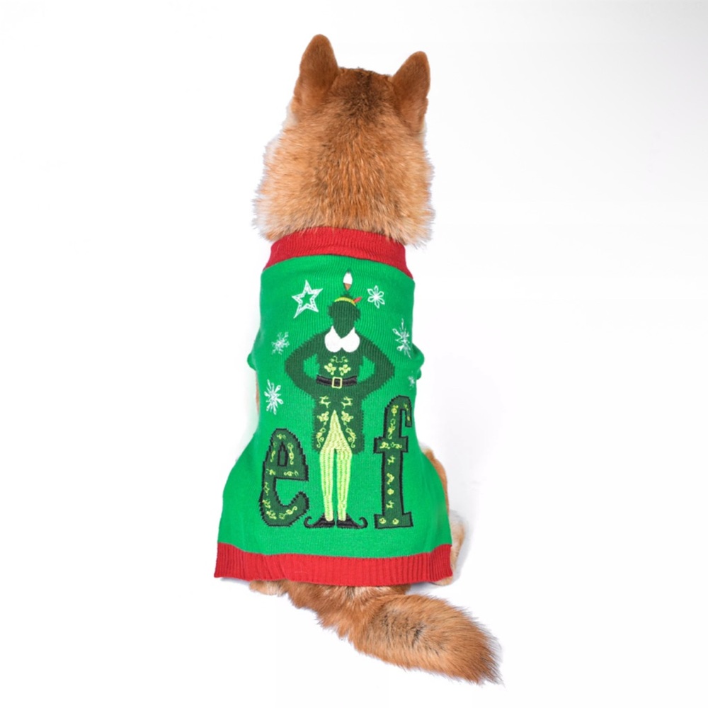 Festive Green Elf Dog Sweater - Picture 3 of 3